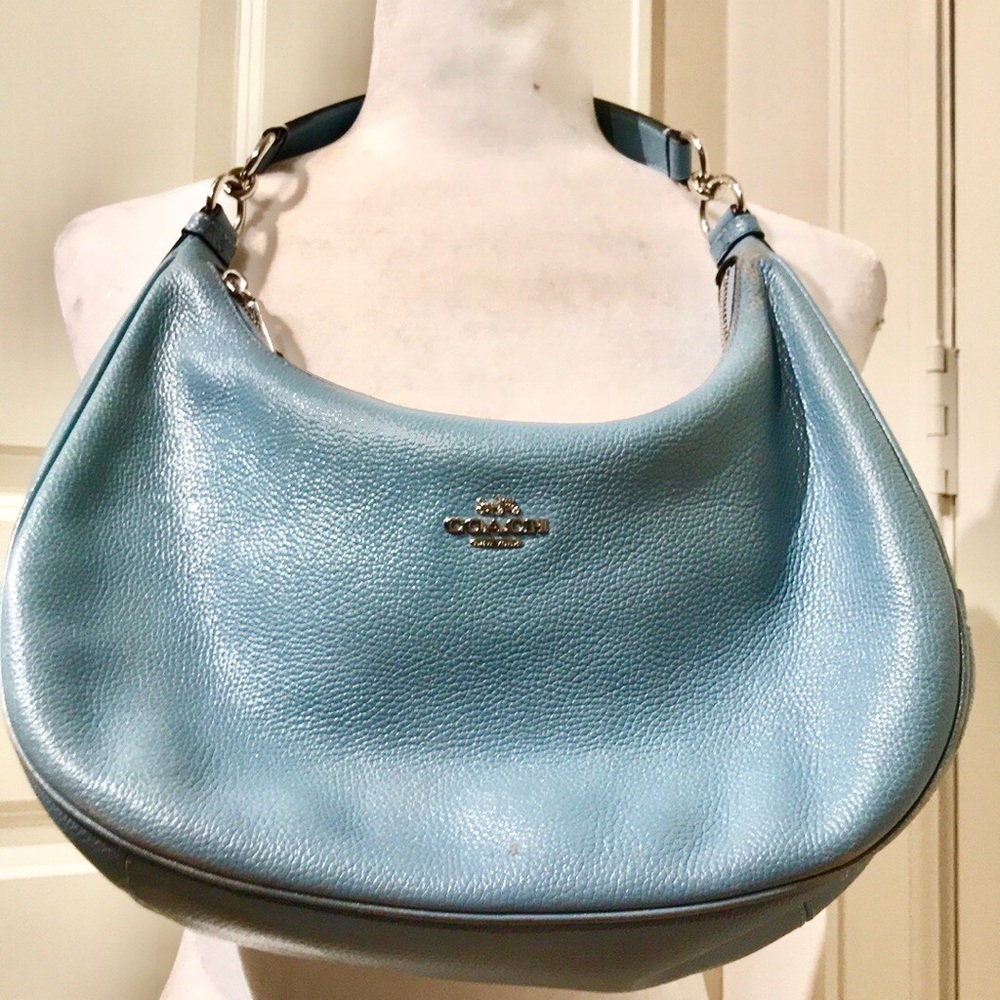 Sold Coach Harley East West Pebble Leather Bag